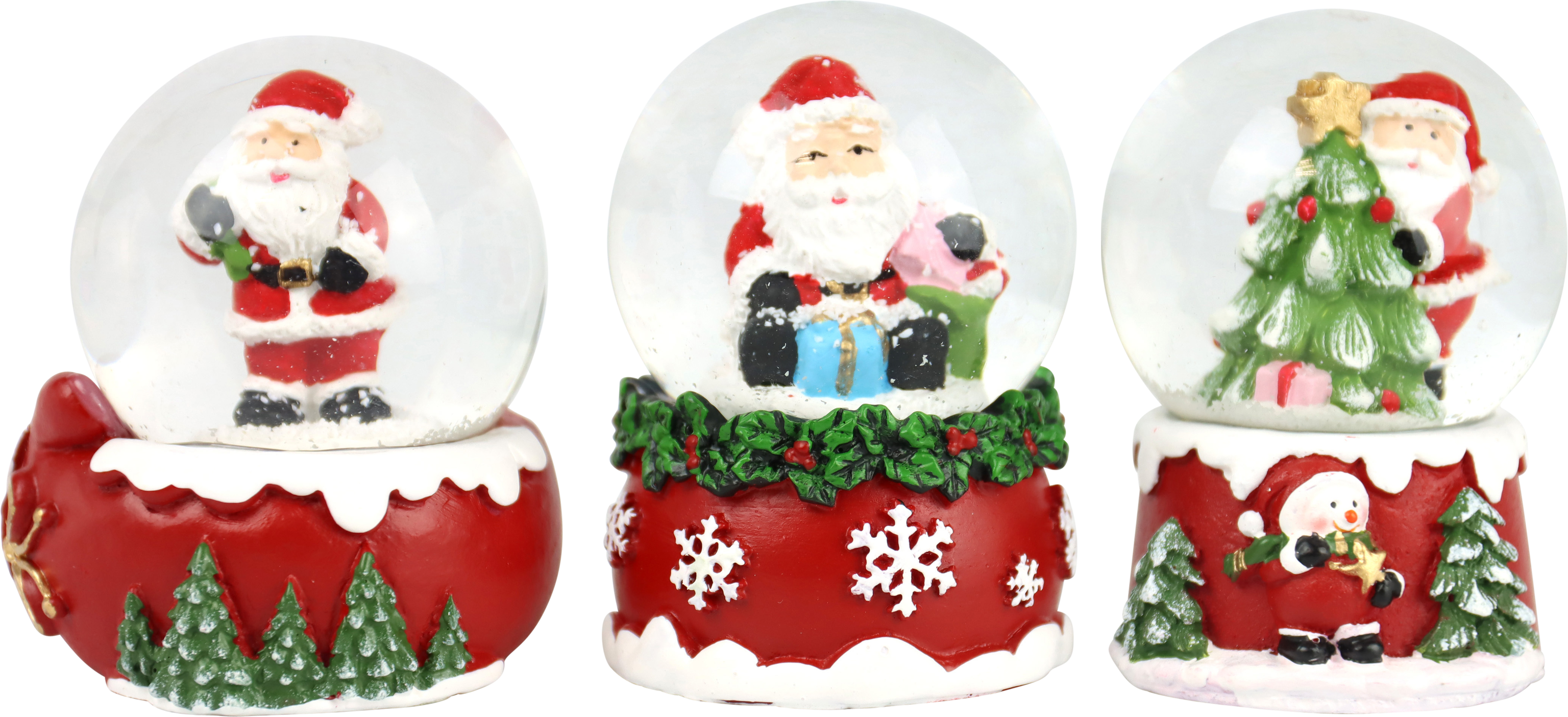1841 SCHNEEKUGELN SANTAS SWIRL  S/3