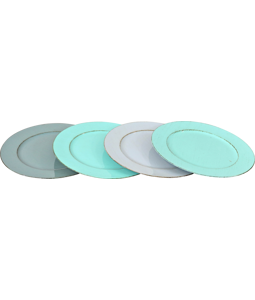 2122 PLATES AQUA  S/4