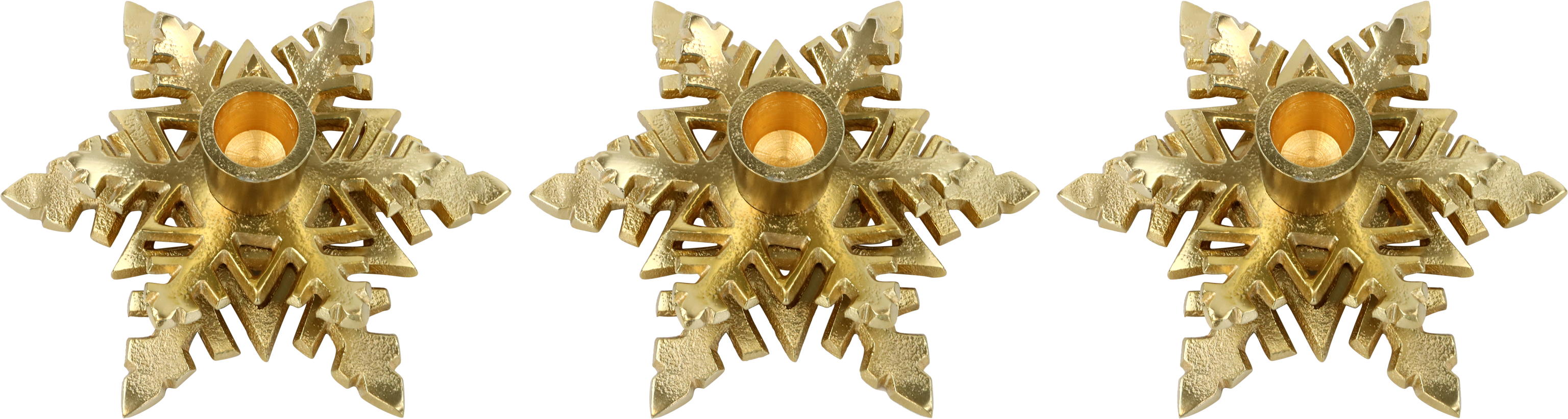 2505 LEUCHTERTRIO SNOWFLAKE  S/3