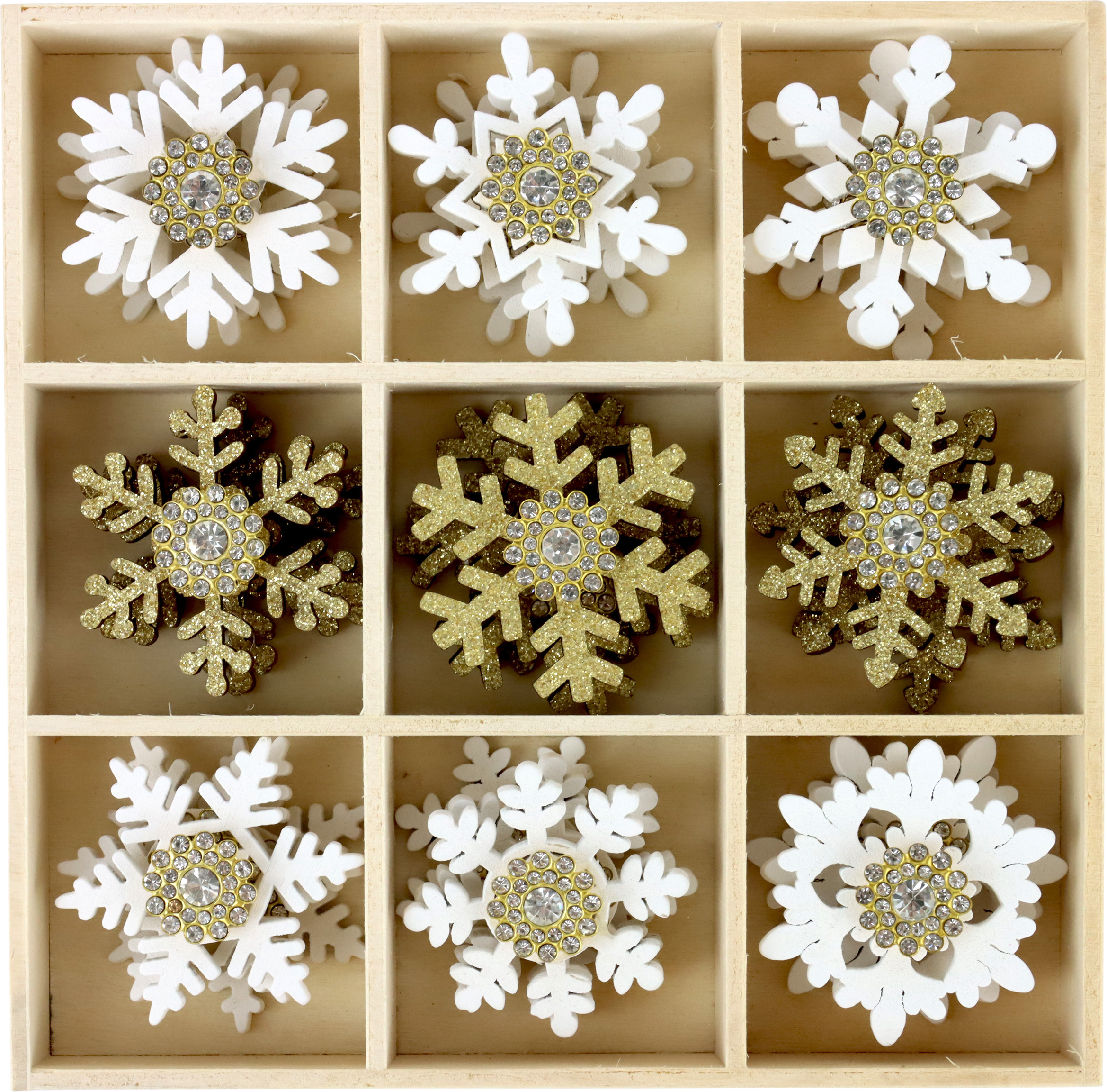 2717 HOLZBOX KRISTALLSTERNE  S/27