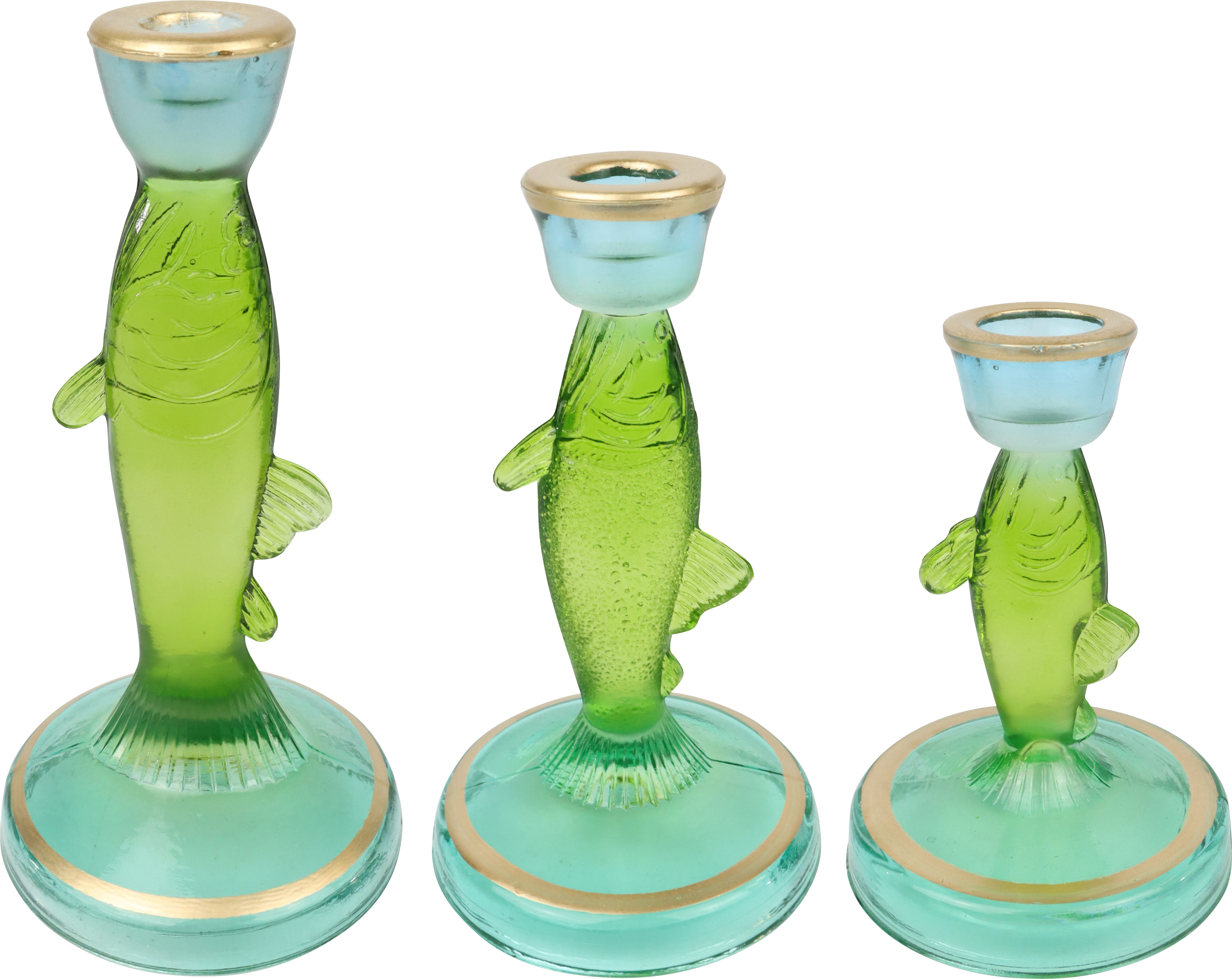 2856 LEUCHTERSET FISCH  S/3