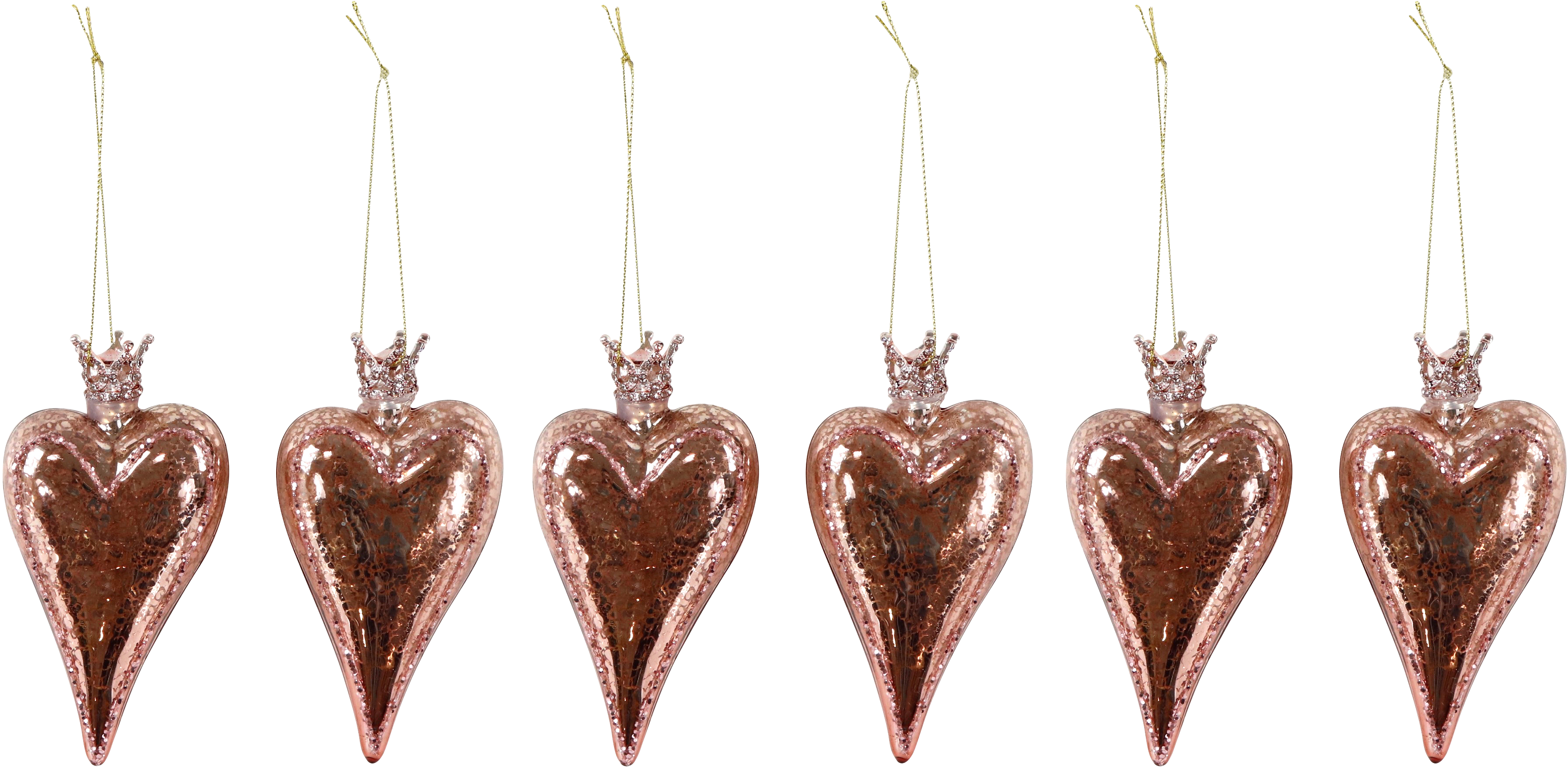 3127 GLASSCHMUCK HERZEN  S/6