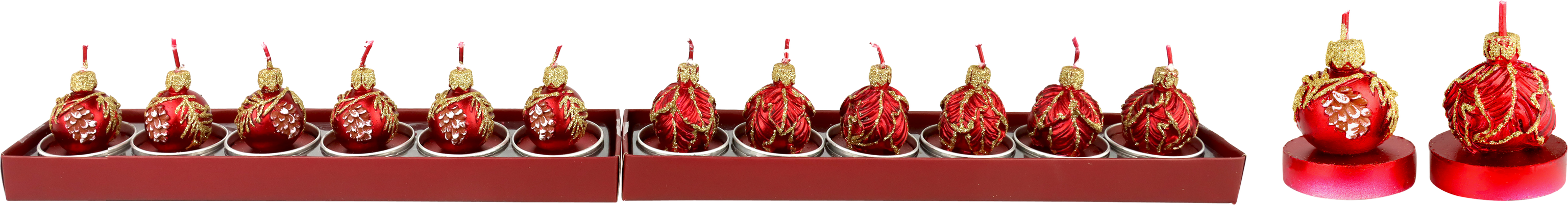 3401 TEELICHTER GLANZKUGELN  S/12