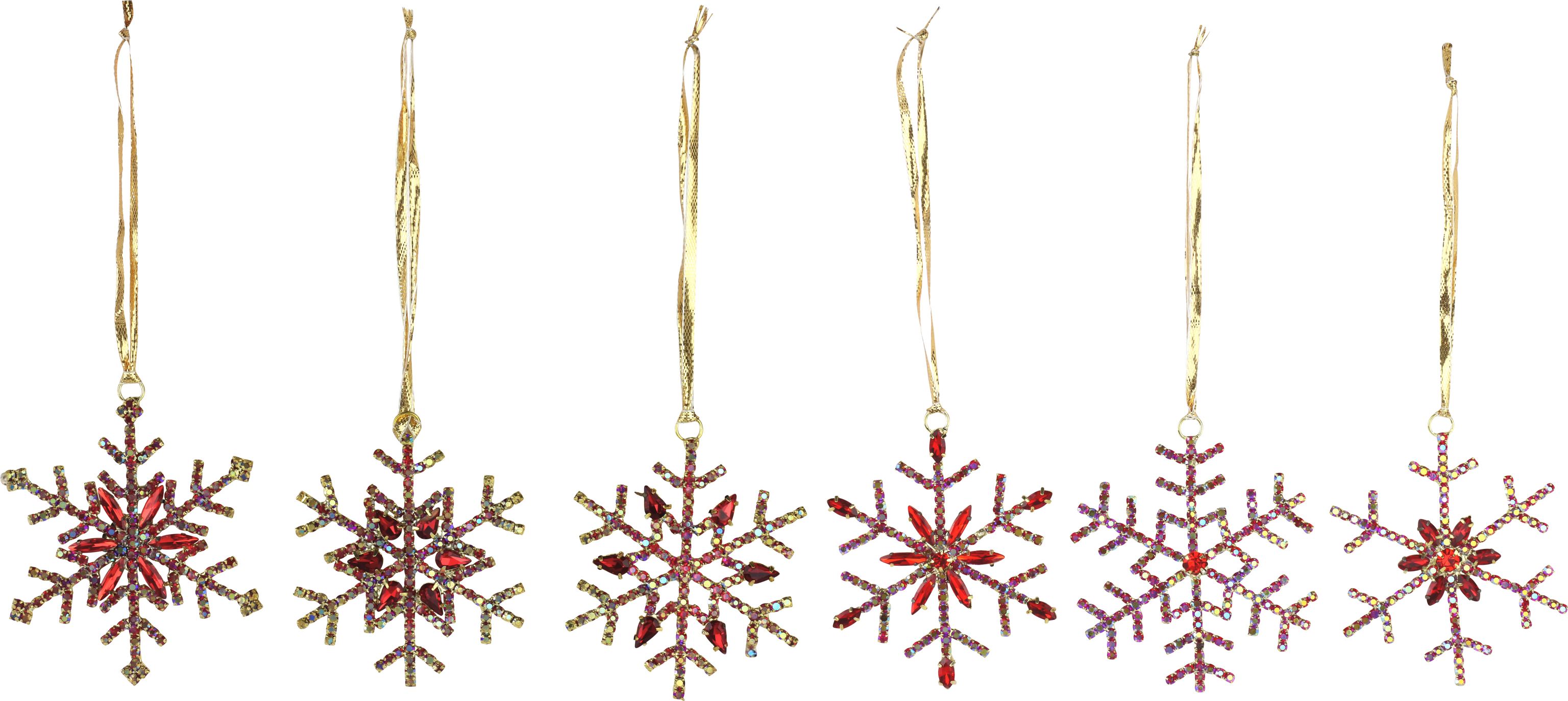 3638 KRISTALLSTERNE RUBIN REDS  S/6