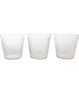 4060 GLASS POTS VENEZIA  S/3