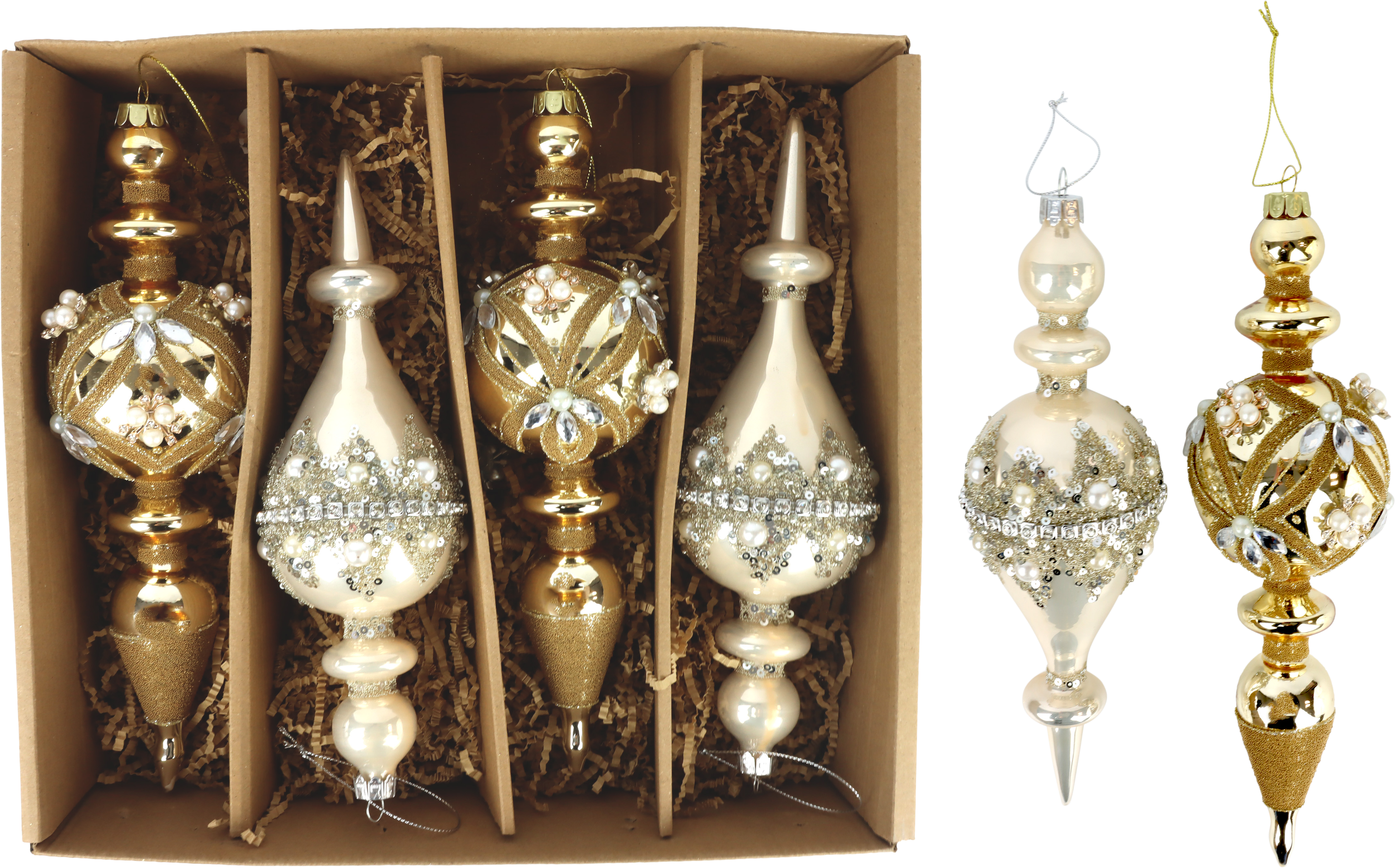 4134 GLASORNAMENTE OPULENT GLOW  S/4