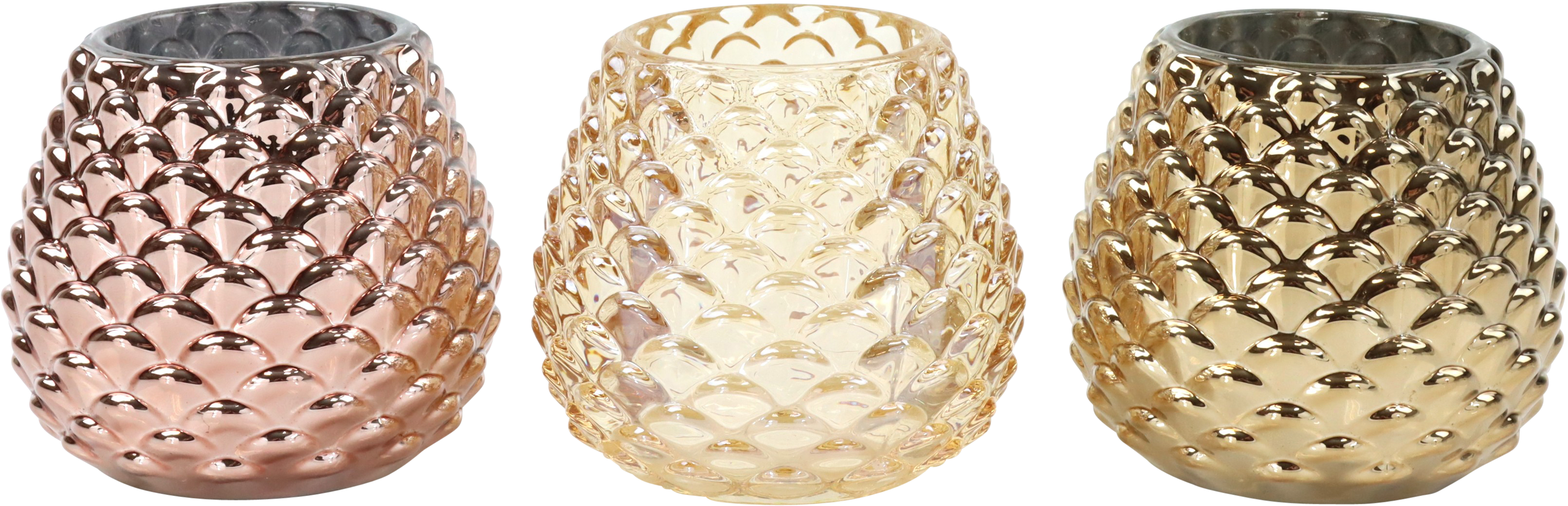 4146 LEUCHTER FESTIVE CONES  S/3