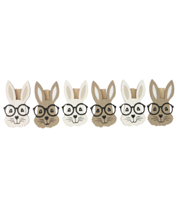 4812 RABBITS CLIPS COTTAGE  S/6