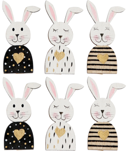 4818 BUNNY CLIPS CHESS  S/6