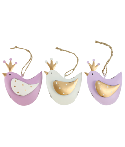 4850 BIRDS HANGER VIOLETTA  S/3