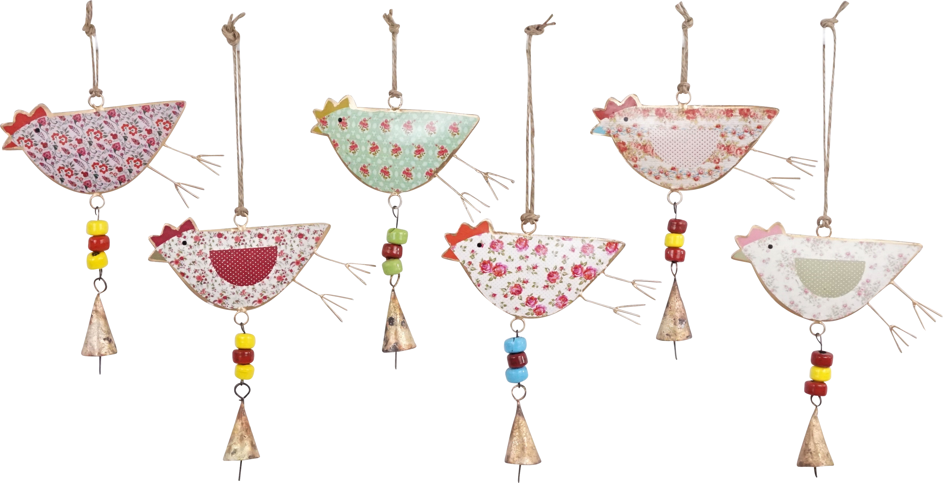 5885 ZIERHÄNGER HÜHNER  S/6