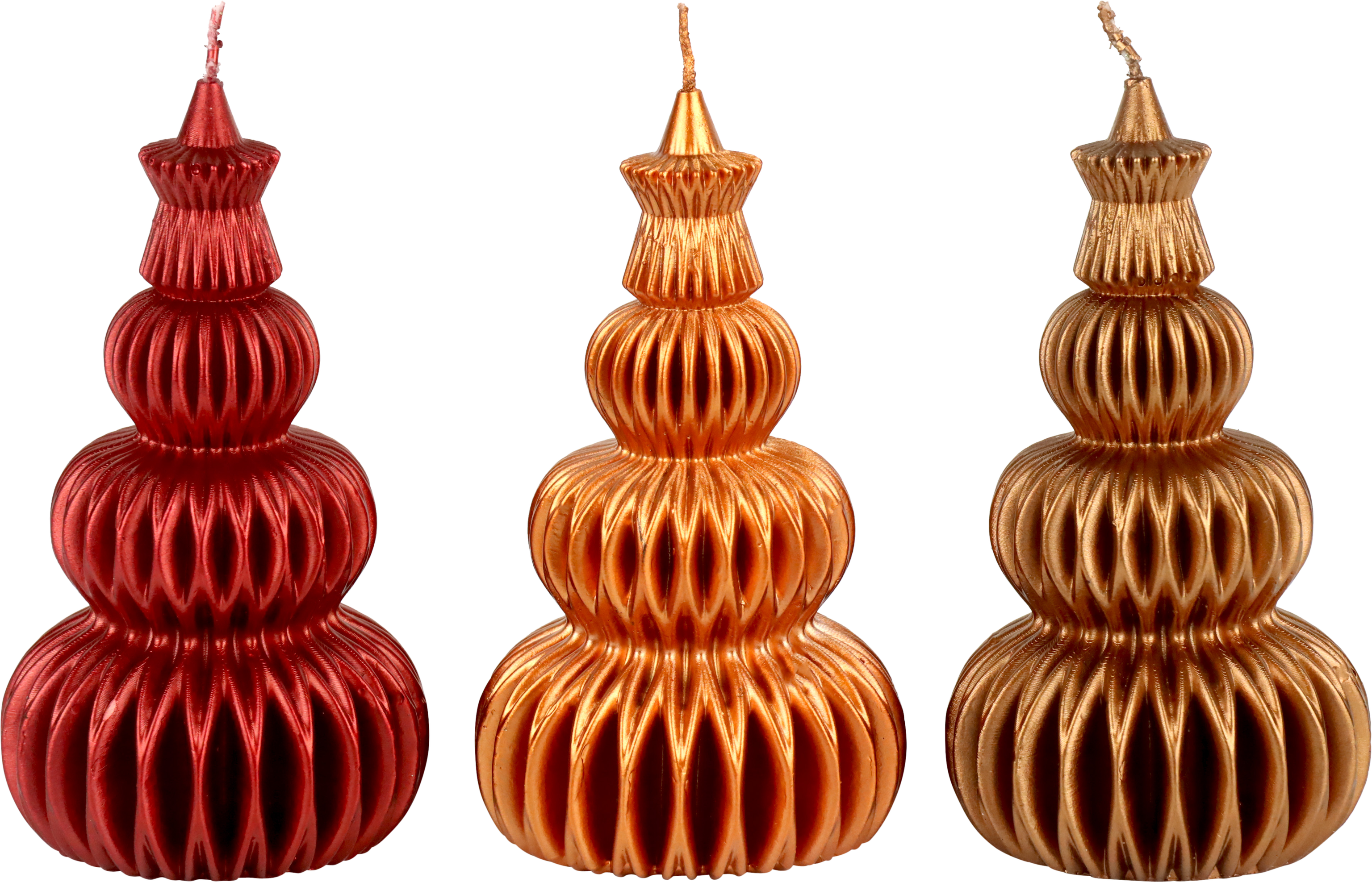 6160 BAUMKERZEN FOREST FLAME  S/3