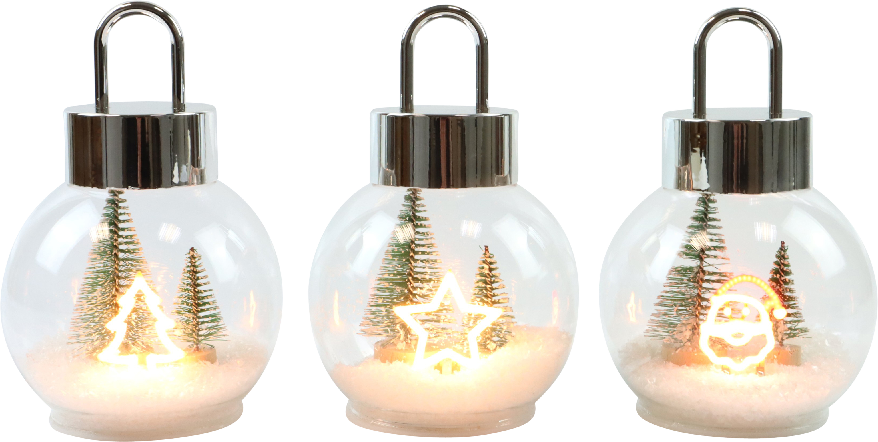 7002 LEUCHTKUGELN SNOWLIGHT  S/3