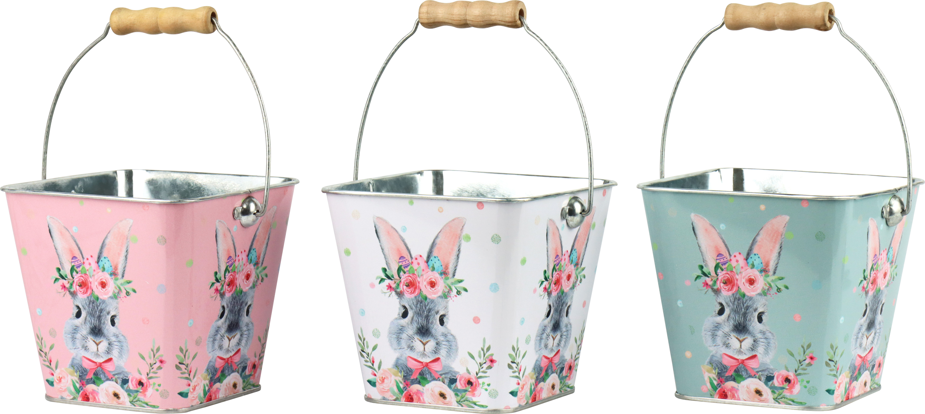 7081 HENKELEIMER FLORAL RABBIT  S/3