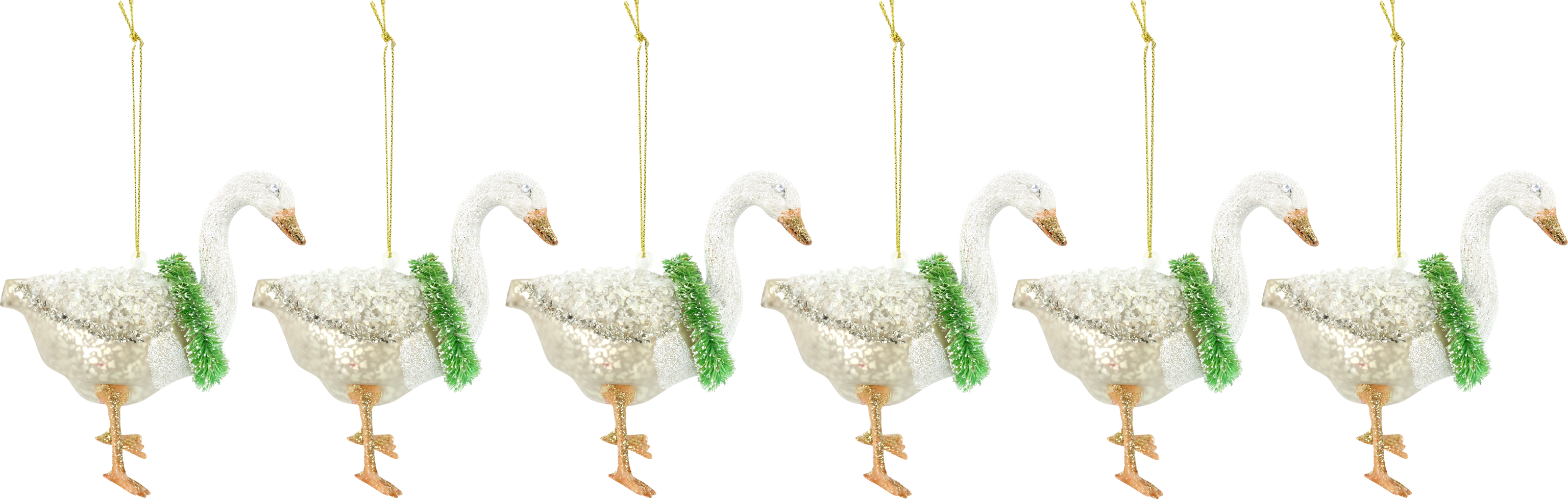 8499 GLASSCHMUCK WEIHNACHTSGANS  S/6