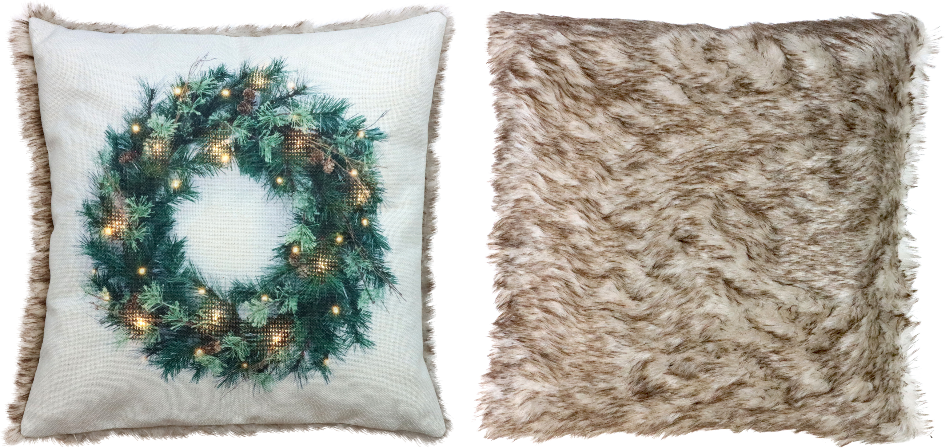 8768 LED-KISSENHÜLLE KRANZ 45X45