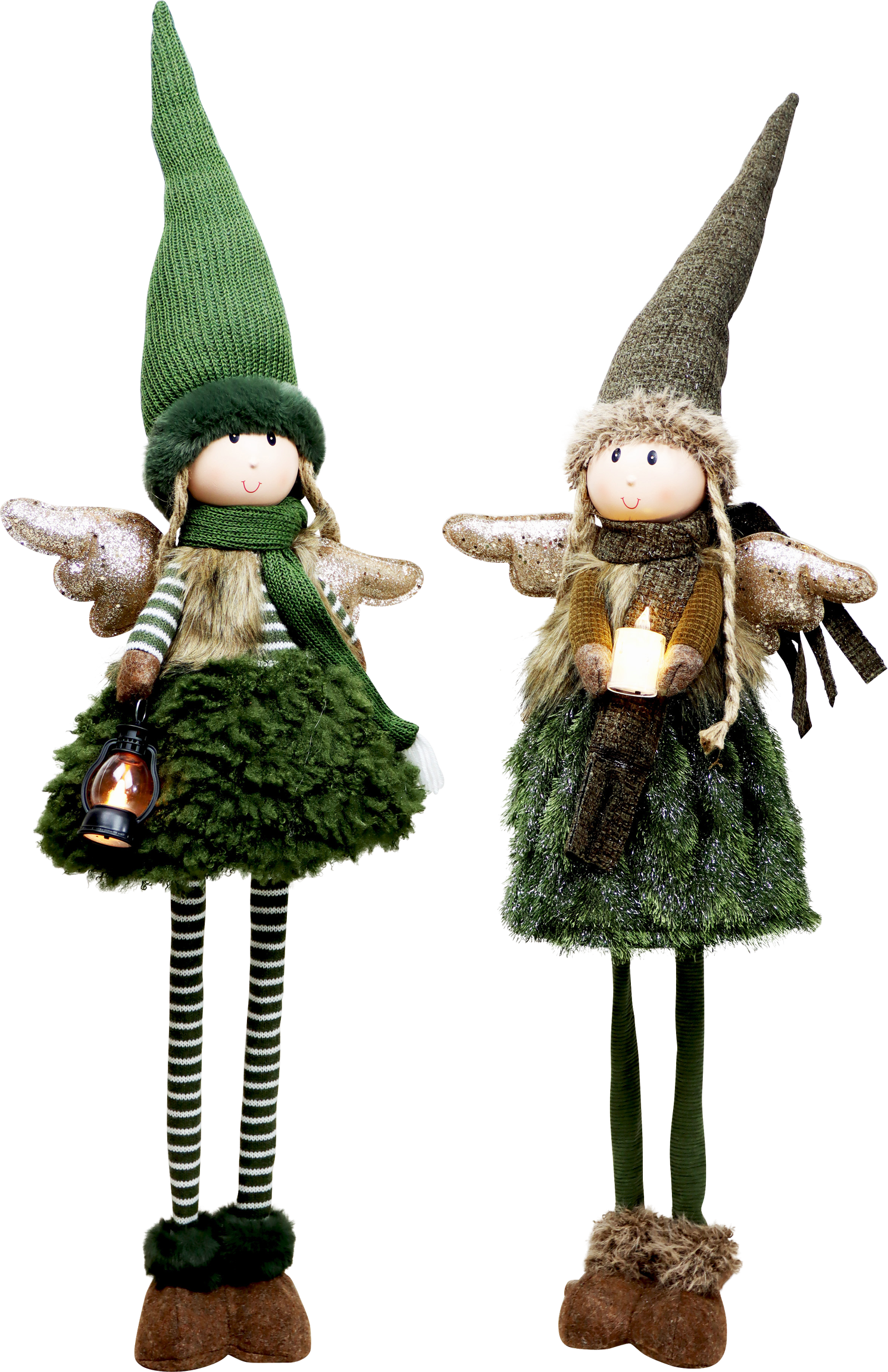 9081 LED-ENGEL RUSTIC GLOW  S/2