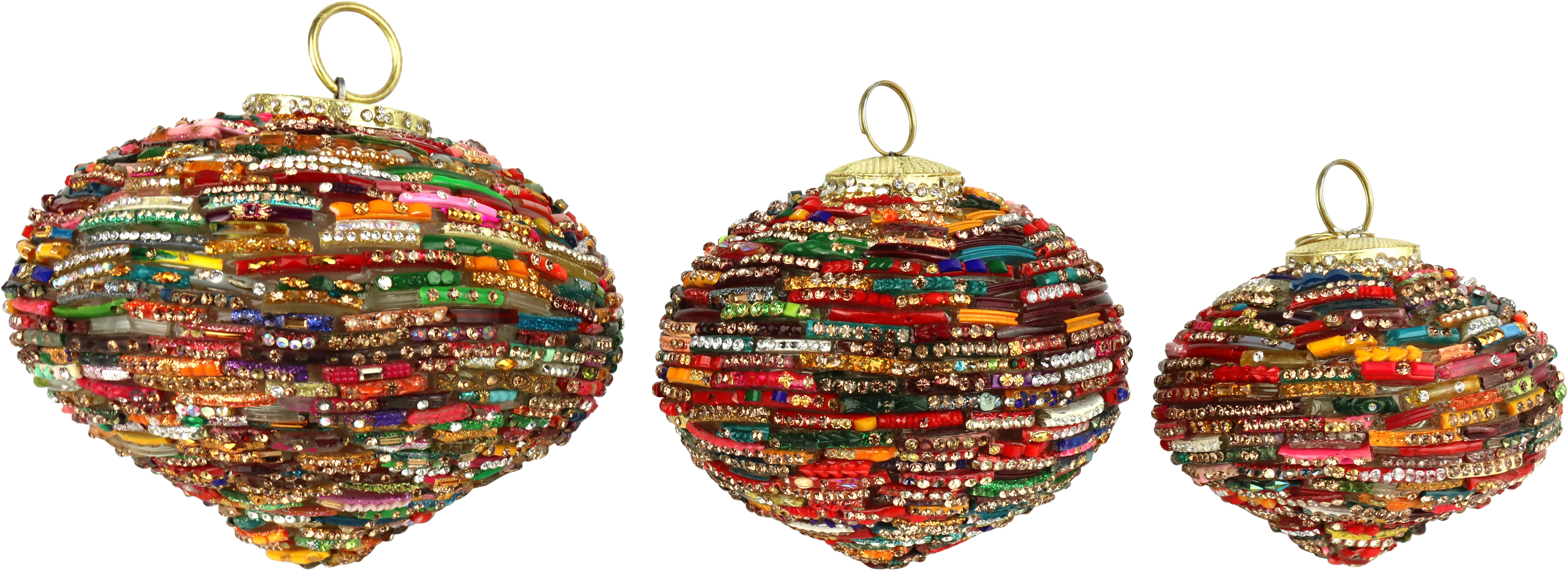 9168 GLASORNAMENTE RUBY  S/3